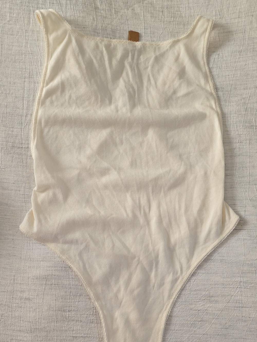 SKIMS Cotton Rib Picot Tank Bodysuit Size:2X Marble
